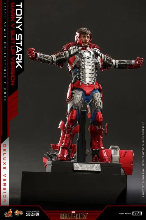 Iron Man 2 MMS600 Tony Stark (Mark V Suit Up Ver.) Deluxe 1/6th Scale Collectible Figure (Hot Toys)