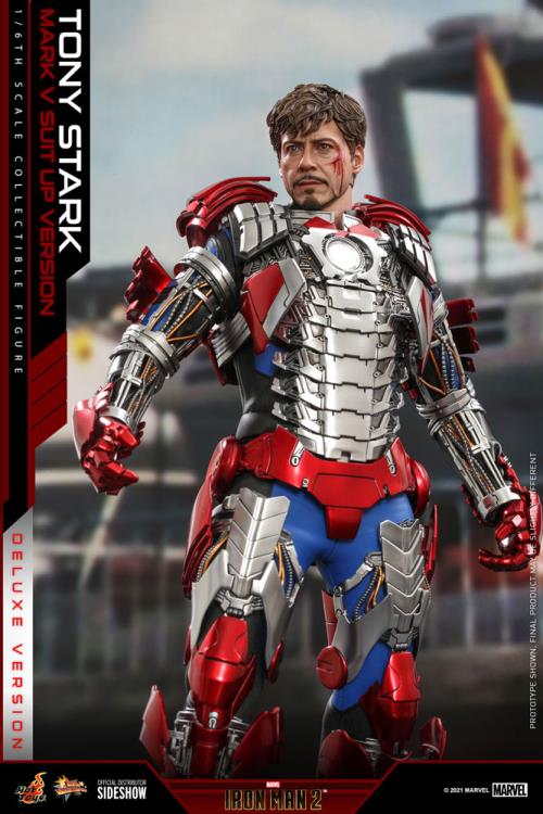 Iron Man 2 MMS600 Tony Stark (Mark V Suit Up Ver.) Deluxe 1/6th Scale Collectible Figure (Hot Toys)