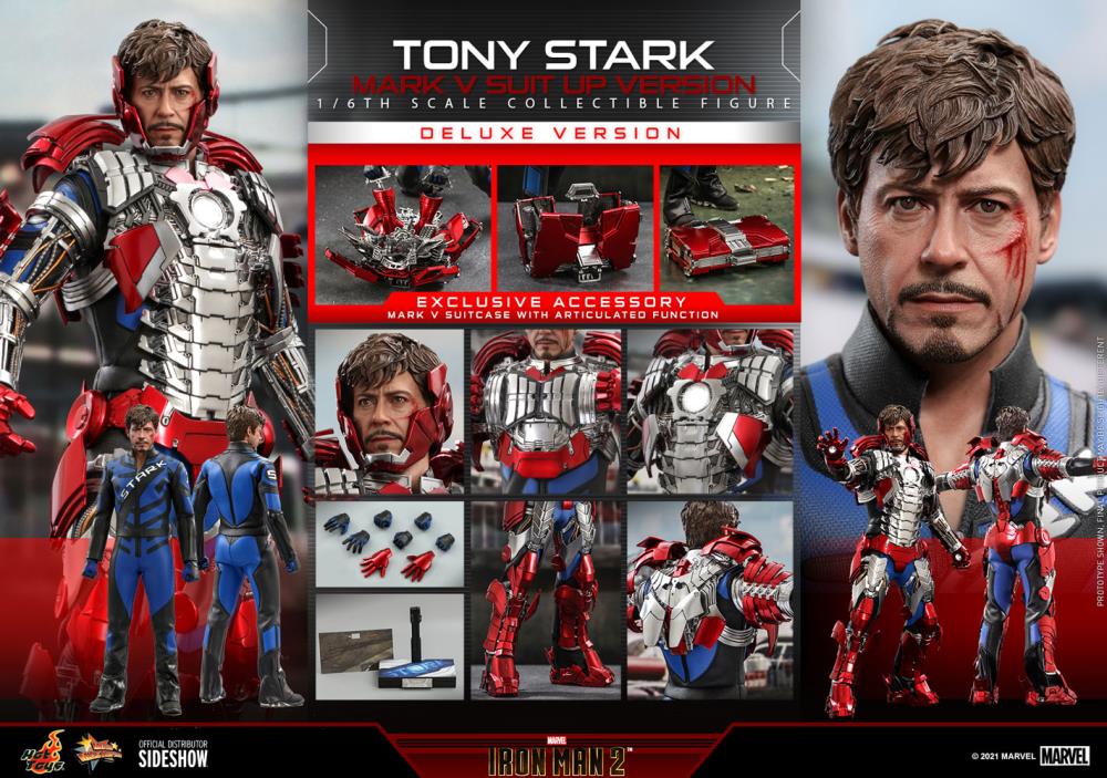 Iron Man 2 MMS600 Tony Stark (Mark V Suit Up Ver.) Deluxe 1/6th Scale Collectible Figure (Hot Toys)