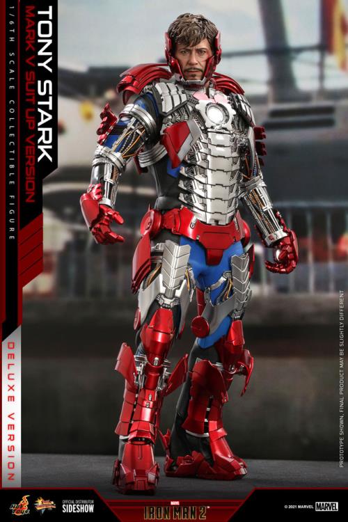 Iron Man 2 MMS600 Tony Stark (Mark V Suit Up Ver.) Deluxe 1/6th Scale Collectible Figure (Hot Toys)