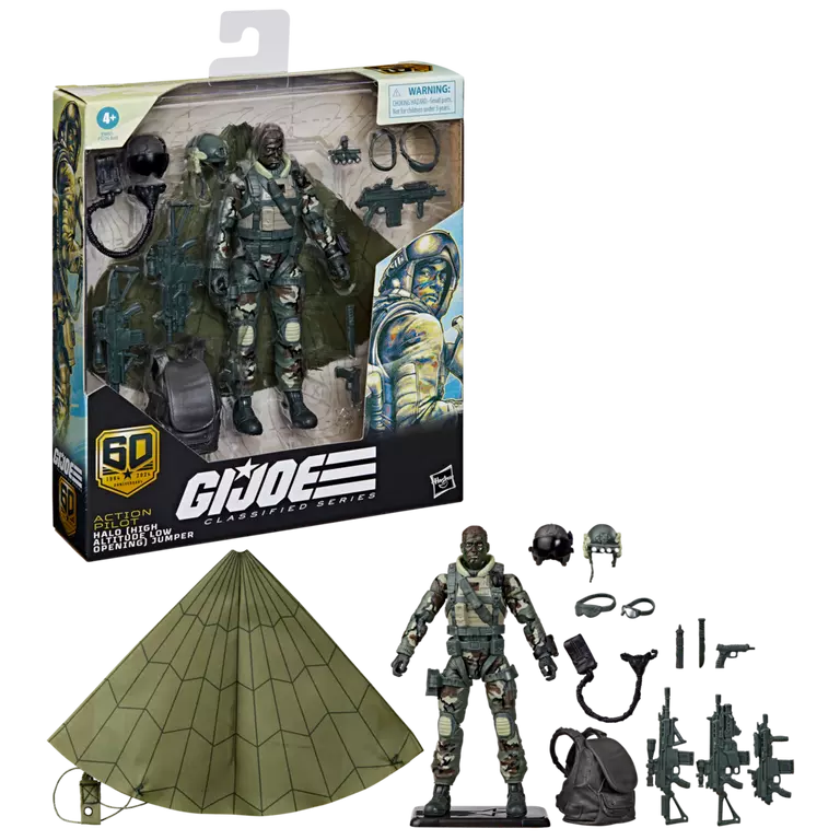 G.I. Joe 60th Anniversary Classified Series Action Pilot Halo Jumper Action Figure (Hasbro)