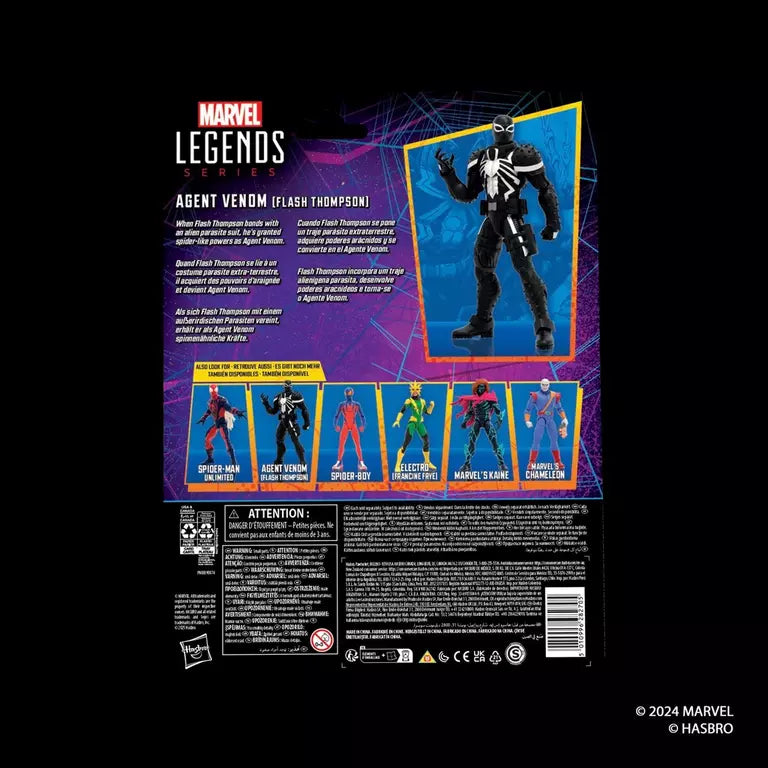 Spider-Man Marvel Legends Retro Collection Agent Venom (Flash Thompson) Action Figure (Hasbro)