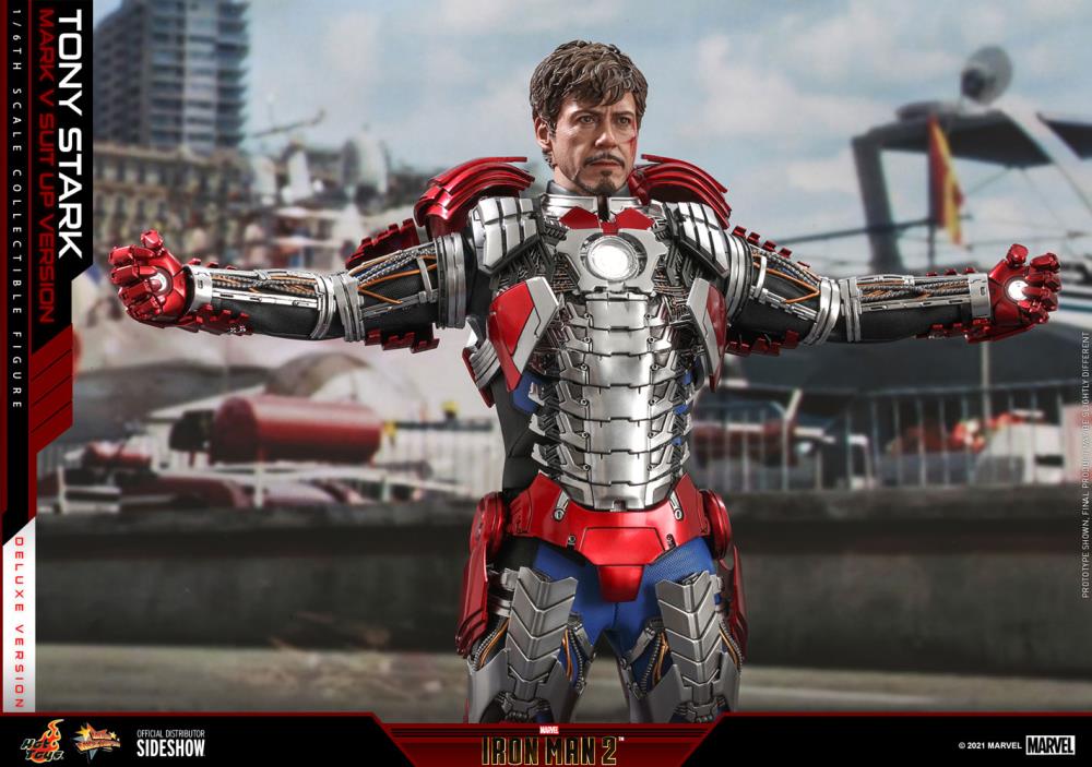 Iron Man 2 MMS600 Tony Stark (Mark V Suit Up Ver.) Deluxe 1/6th Scale Collectible Figure (Hot Toys)
