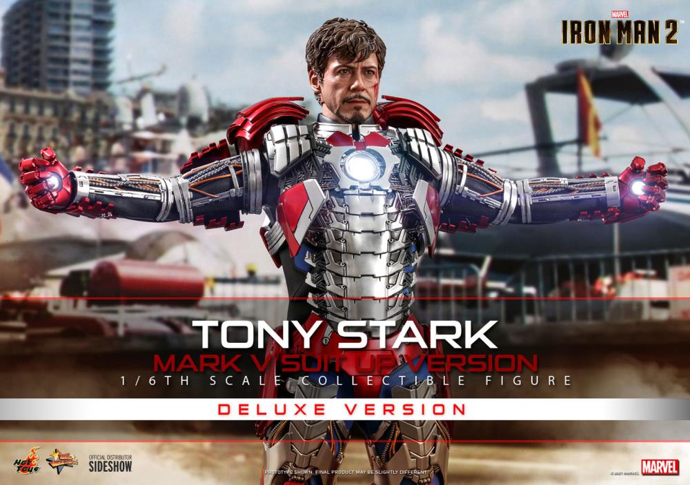 Iron Man 2 MMS600 Tony Stark (Mark V Suit Up Ver.) Deluxe 1/6th Scale Collectible Figure (Hot Toys)