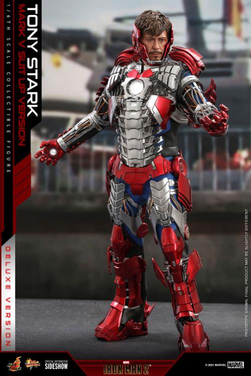 Iron Man 2 MMS600 Tony Stark (Mark V Suit Up Ver.) Deluxe 1/6th Scale Collectible Figure (Hot Toys)